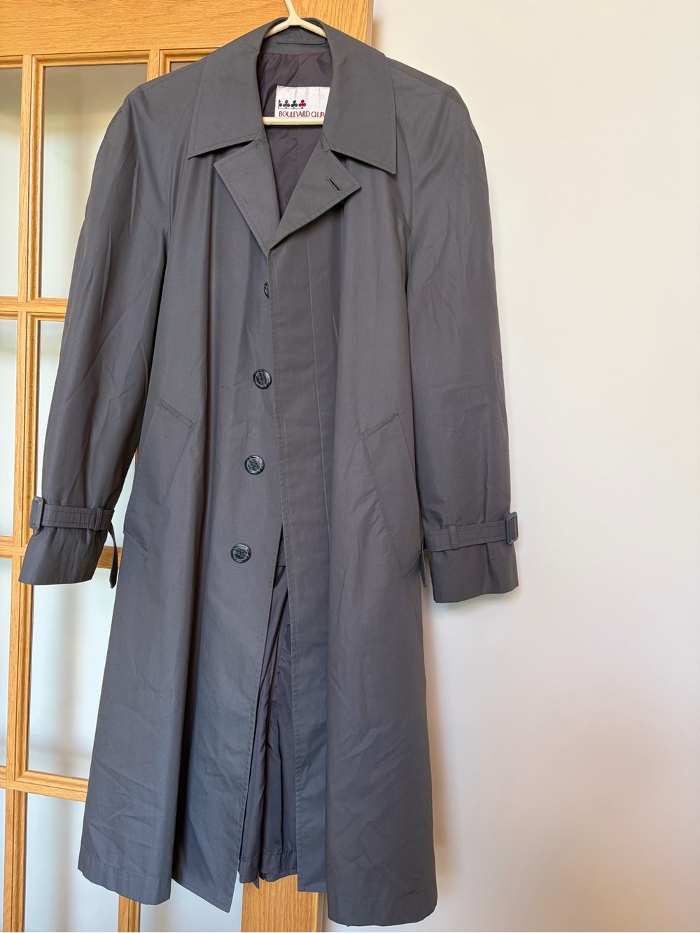 Men's Charcoal Trench Coat - 36 short